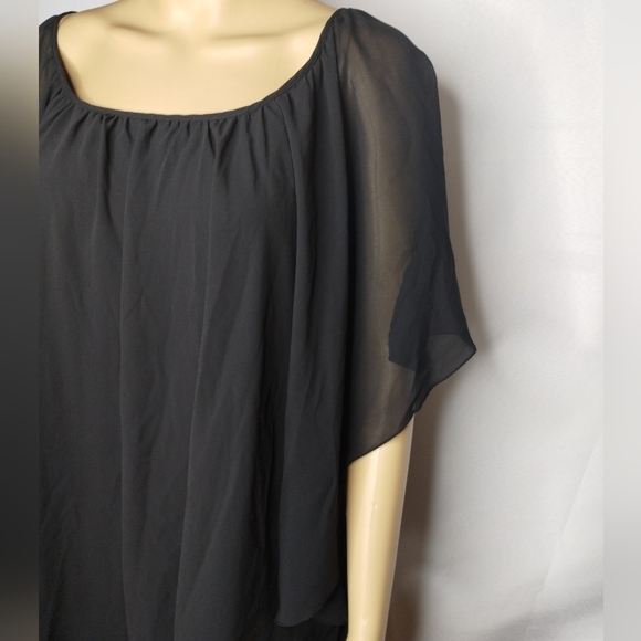 Cato black poncho women's plus size 22/24w blouse shirt top - Picture 2 of 6